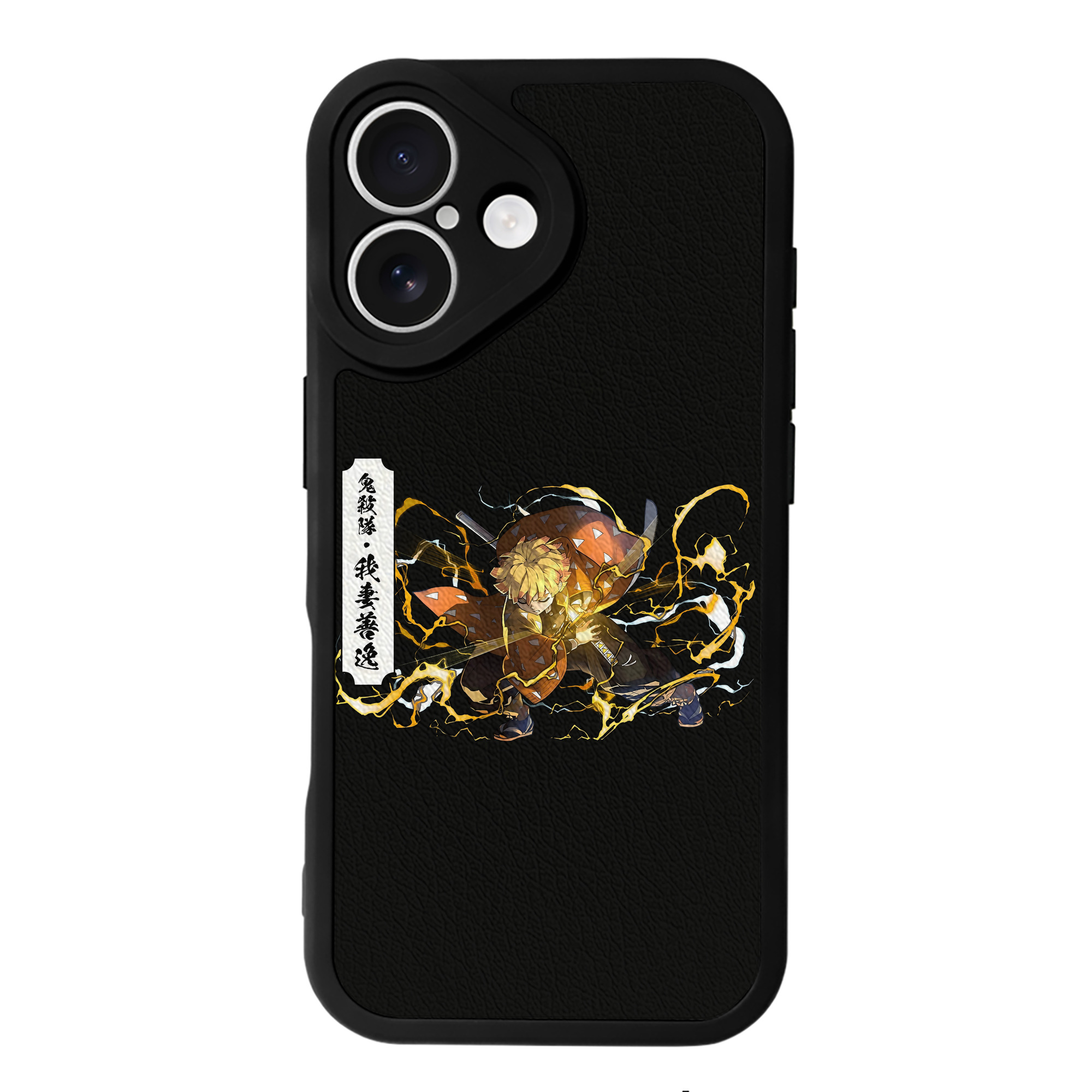 （画像用） 鬼滅の刃（きめつのやいば）我妻 善逸／あがつま ぜんいつ Agatsuma Zenitsu 【iPhone 16シリーズ対応】シリコンスマホケース（レザー調） 材質：シリコン